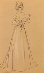 Femme avec éventail